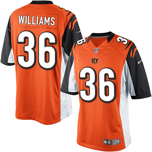 Men's Limited Shawn Williams Nike Jersey Orange Alternate - #36 NFL Cincinnati Bengals